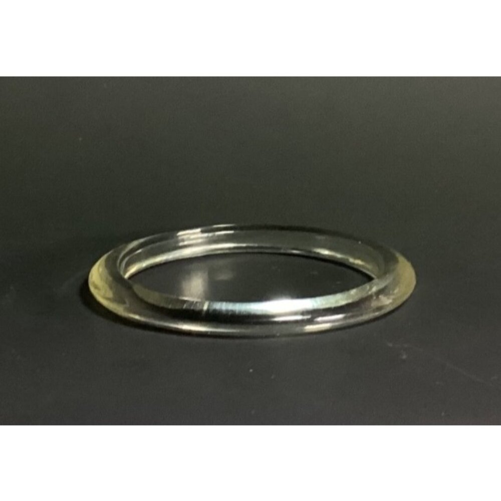 Vintage Clear Flying Saucer Lucite Spacer Bangle Bracelet UFO Profile Minimalist - Picture 6 of 9